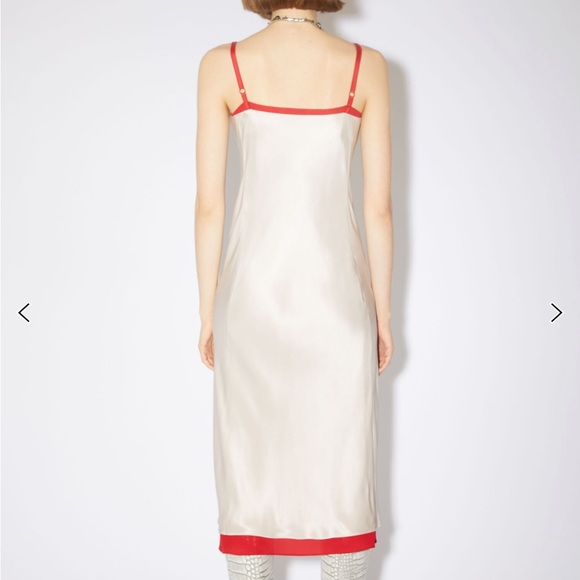 Acne studios satin slip dress pebble beige - Picture 2 of 5